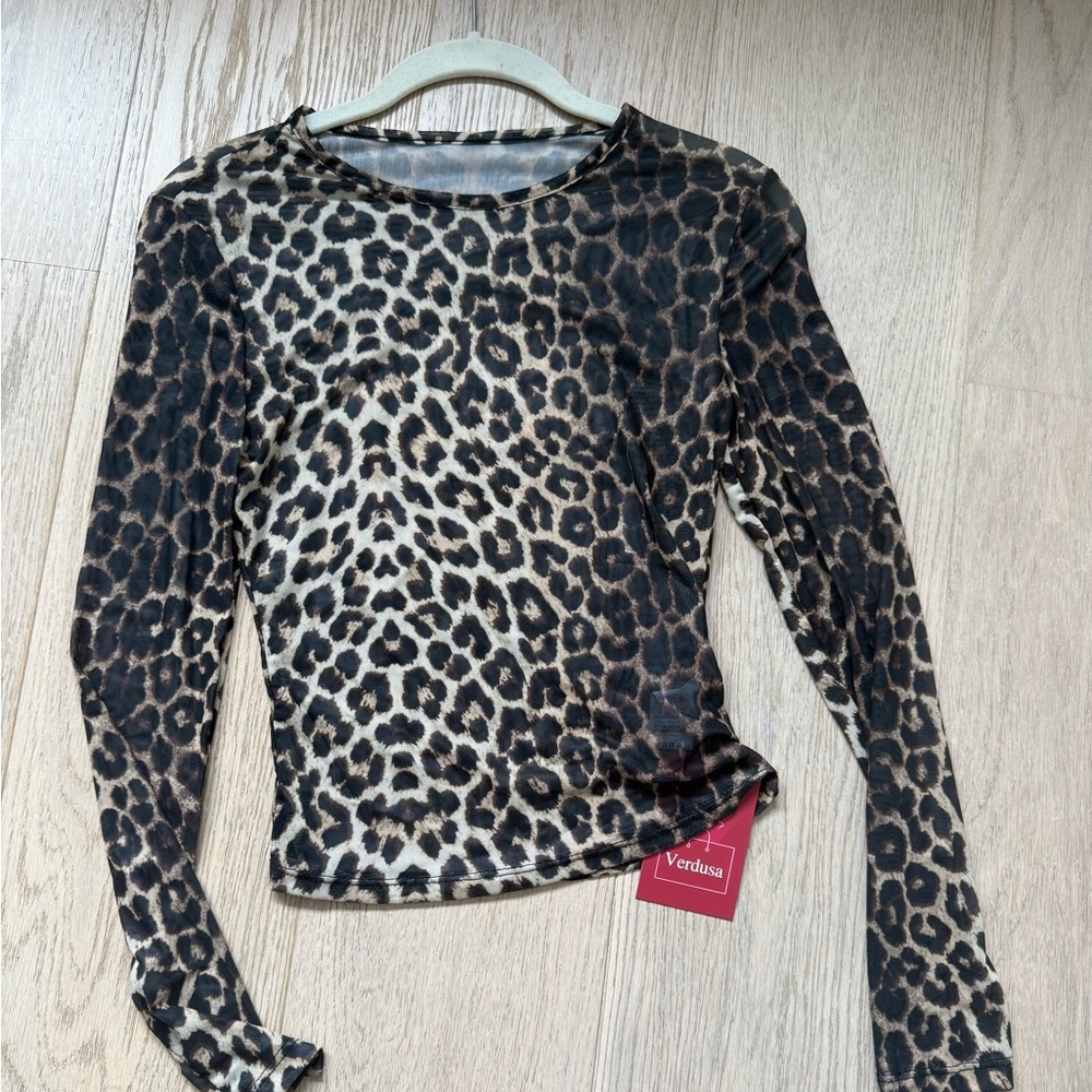 Leopard Mesh Top - Picture 2 of 4